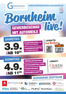 Gewerbeverein Bornheim lädt zu „Bornheim Live!“ ein am 3.9. und 4.9.2022