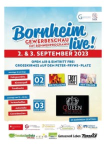 Gewerbe­verein Bornheim lädt zu „Bornheim Live!“ ein am 2.9. und 3.9.2023