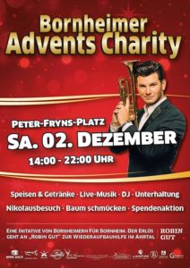 Gewerbeverein Bornheim lädt zum ersten „Bornheimer Advents Charity“ am 2. Dezember 2023 ab 14.00 Uhr ein.